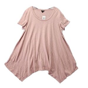 Torrid Top 1X Dusty Pink Lightweight Flowy Boho Handkerchief Tunic Tee Shirt NWT